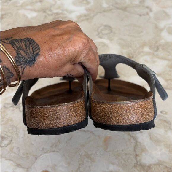 Birkenstock Gizeh Birko-Flor Sandals - Silver - Picture 11 of 14